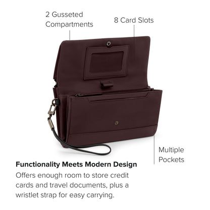 TUMI - Voyageur Travel Wallet for Women - Deep Plum