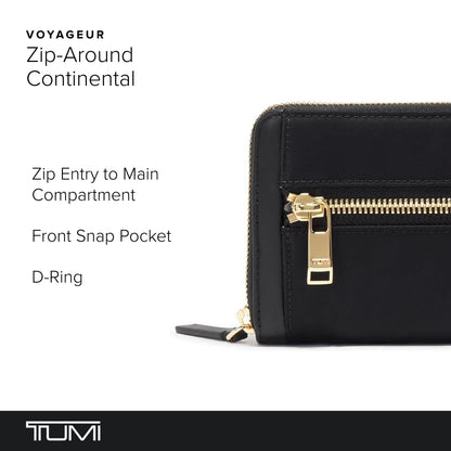 TUMI Voyageur Zip-Around Continental - Black/Gold