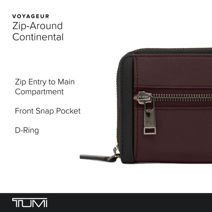 TUMI - Voyageur Zip-Around Continental Wallet for Women - Deep Plum