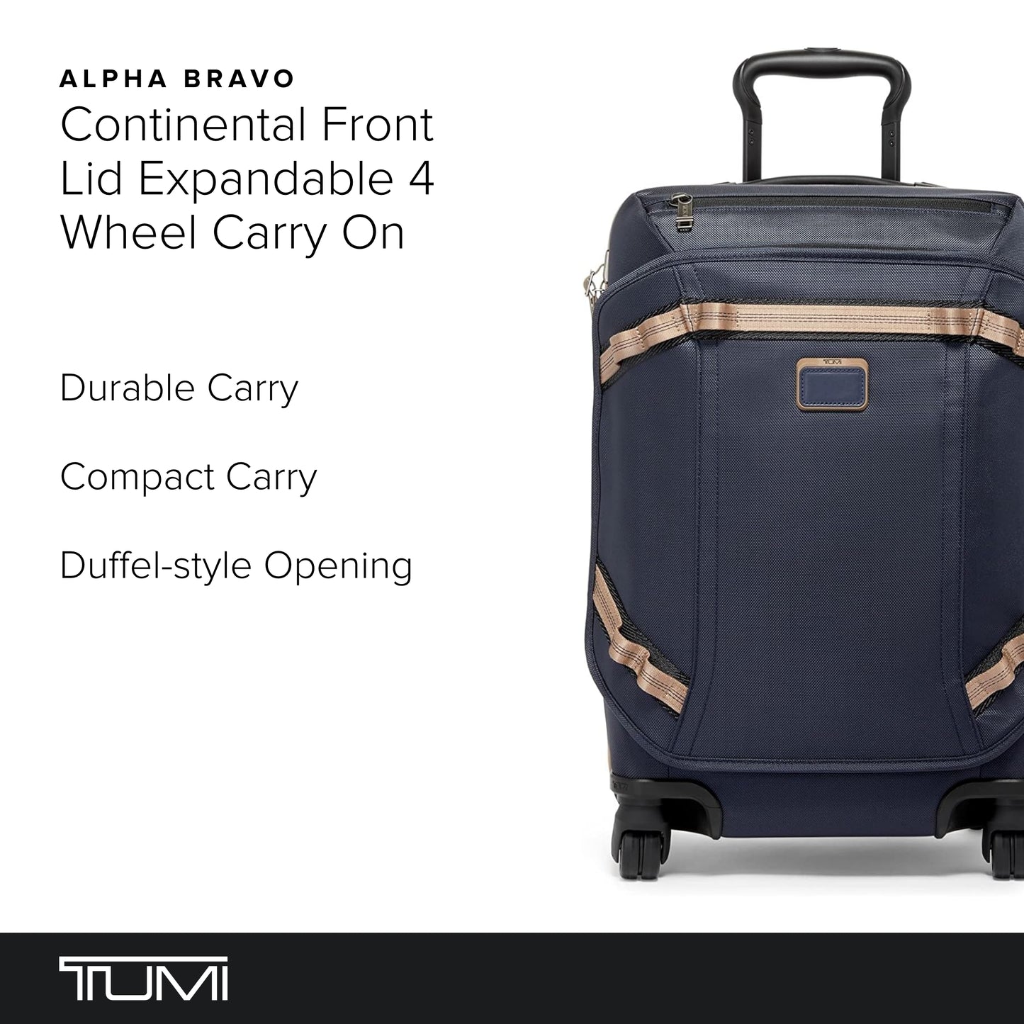 TUMI Alpha Bravo International Front Lid Expandable 4 Wheel Carry On - Midnight Navy/Khaki