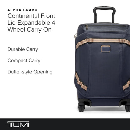 TUMI Alpha Bravo International Front Lid Expandable 4 Wheel Carry On - Midnight Navy/Khaki