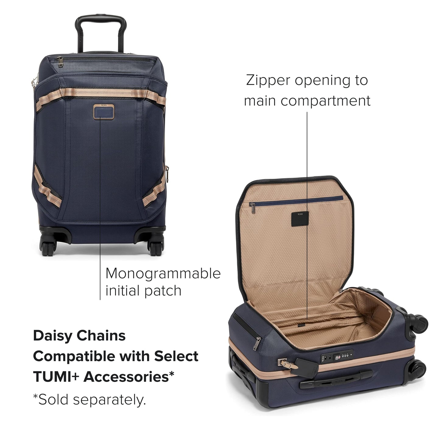 TUMI Alpha Bravo International Front Lid Expandable 4 Wheel Carry On - Midnight Navy/Khaki
