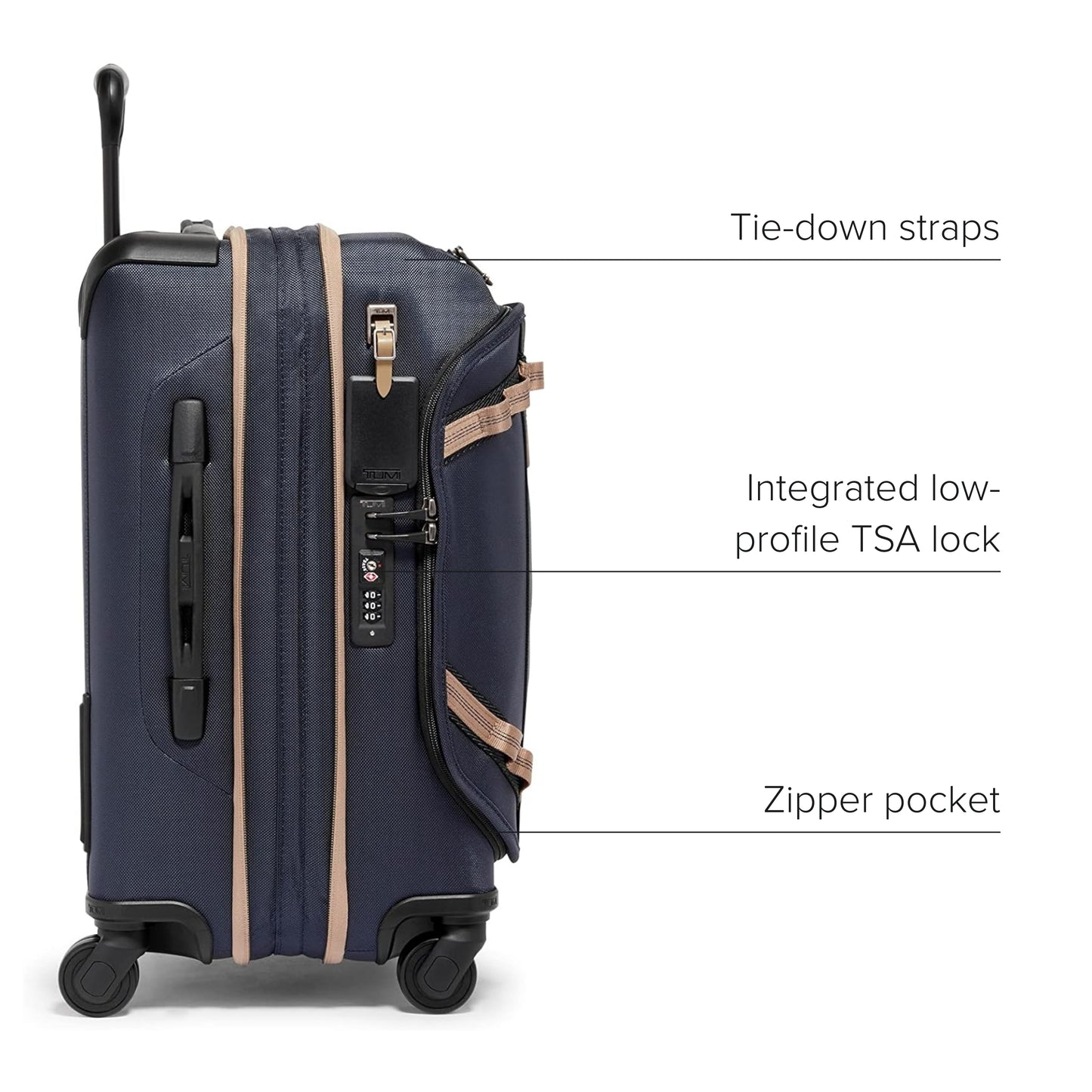 TUMI Alpha Bravo International Front Lid Expandable 4 Wheel Carry On - Midnight Navy/Khaki