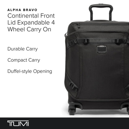 TUMI Alpha Bravo Continental Front Lid Expandable 4 Wheel Carry On - Black