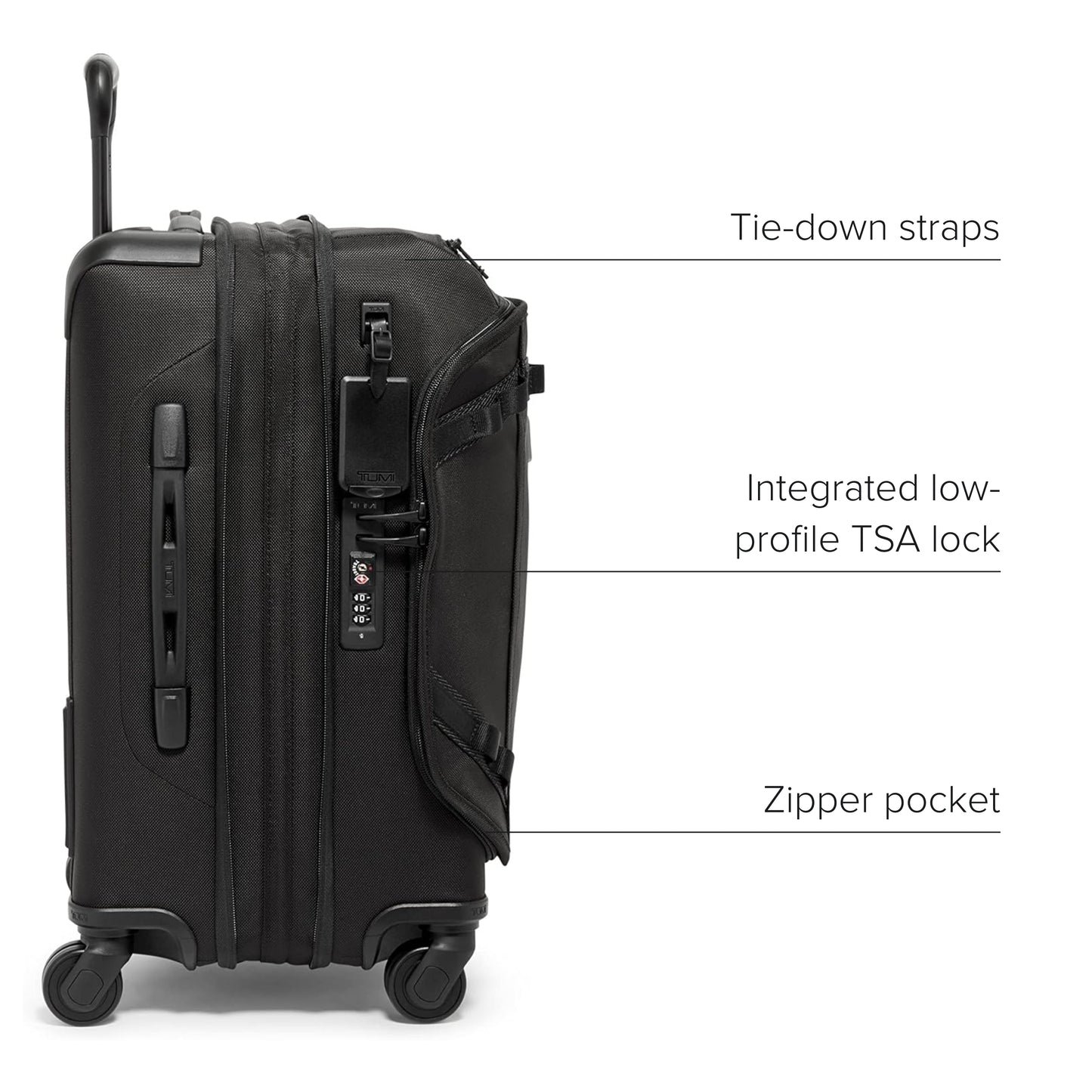 TUMI Alpha Bravo Continental Front Lid Expandable 4 Wheel Carry On - Black