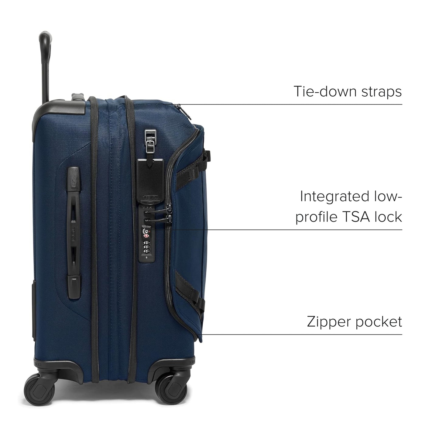 TUMI Alpha Bravo Continental Front Lid Expandable 4 Wheel Carry On - Navy