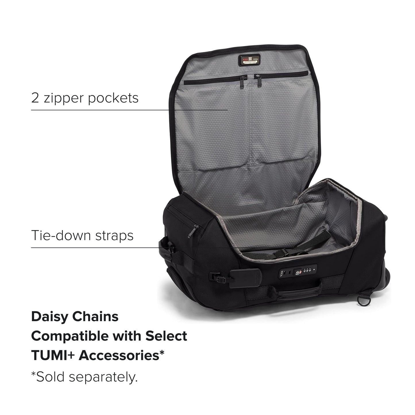 TUMI - Alpha Bravo International 2 Wheeled Duffel Backpack Carry-On - Adjustable Compact Travel Bag - 21.8" X 14.0" X 9.0" - Black