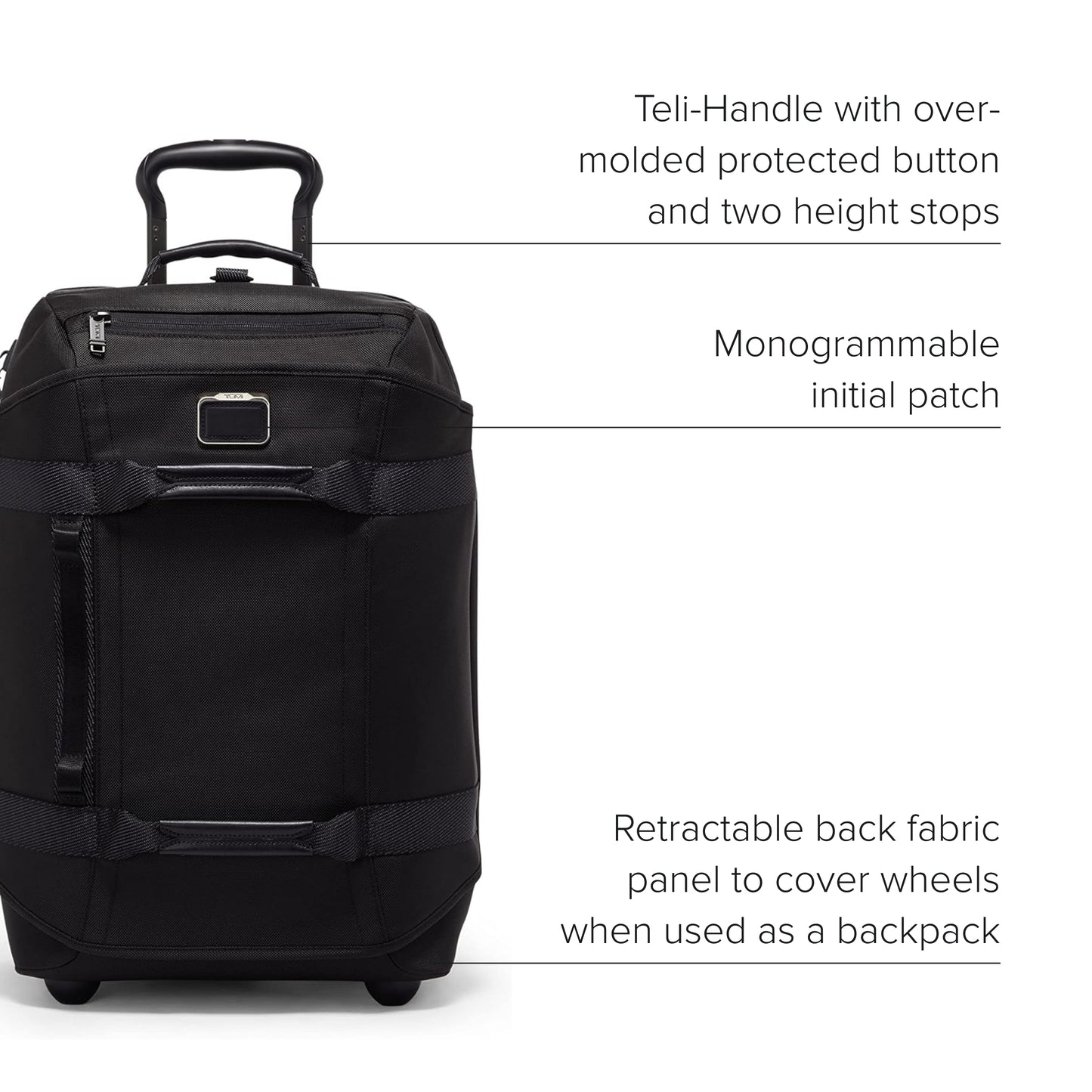TUMI - Alpha Bravo International 2 Wheeled Duffel Backpack Carry-On - Adjustable Compact Travel Bag - 21.8" X 14.0" X 9.0" - Black