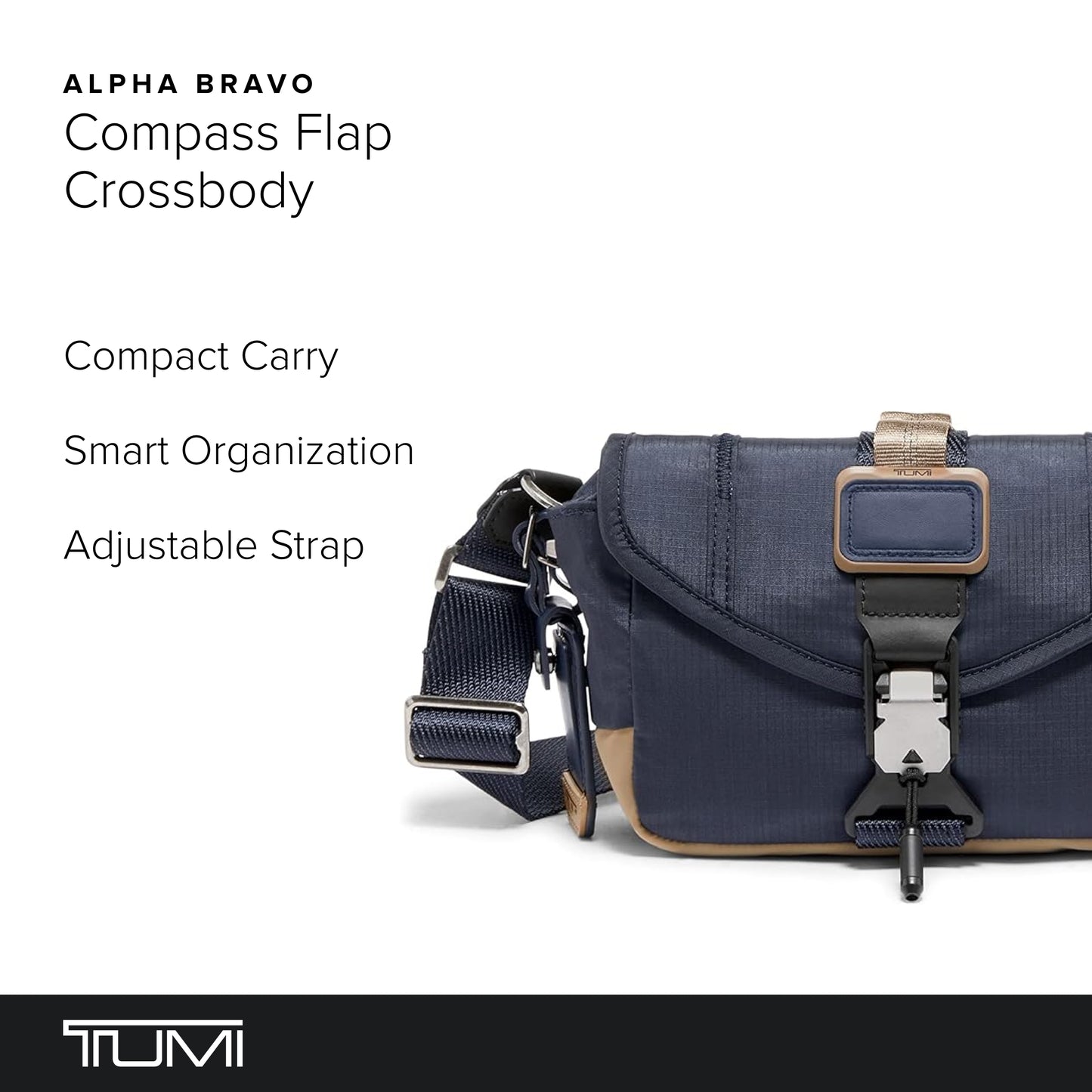 TUMI Alpha Bravo Compass Flap Crossbody - Midnight Navy/Khaki