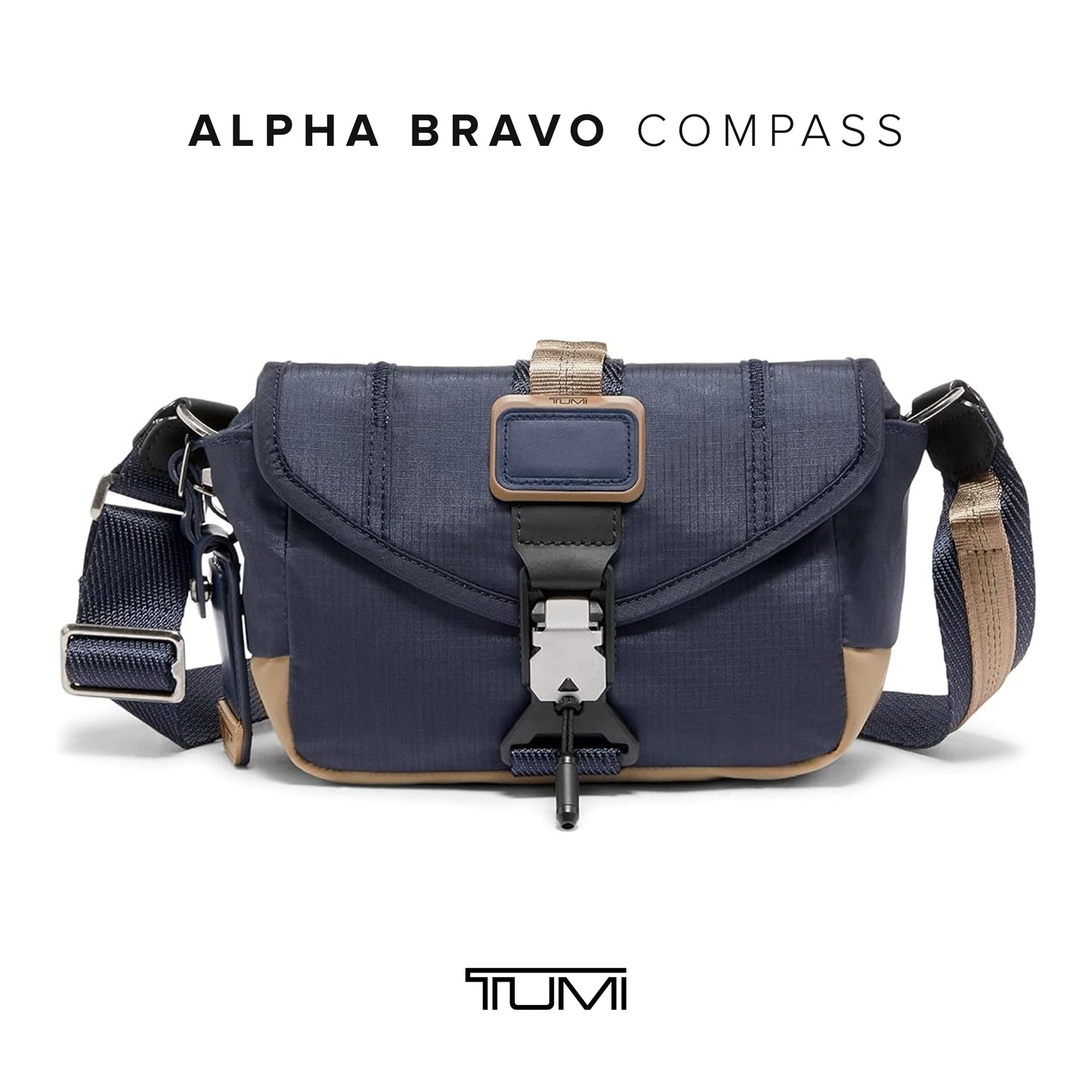 TUMI Alpha Bravo Compass Flap Crossbody - Midnight Navy/Khaki