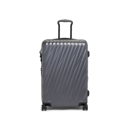TUMI - 19 Degree Medium Expandable Checked Packing Case - 4-Wheeled Luggage - Hard Shell Suitcase - 26.0" X 17.5" X 10.0" - Textured Grey