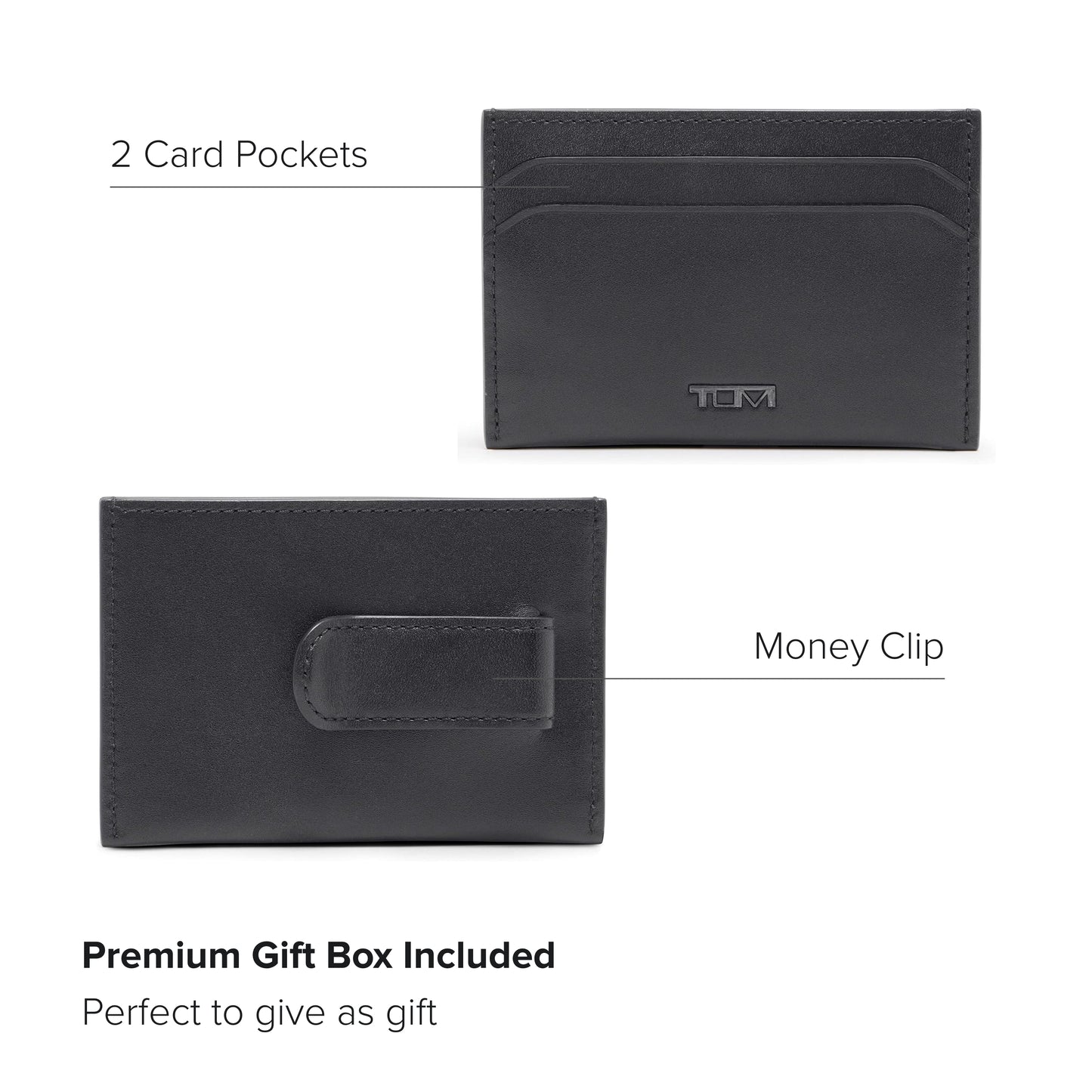 TUMI Nassau Money Clip Card Case - Black Smooth