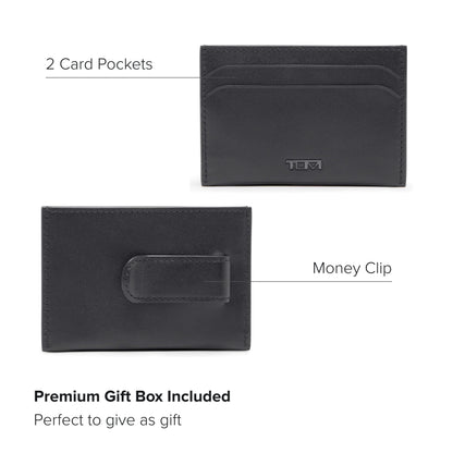 TUMI Nassau Money Clip Card Case - Black Smooth