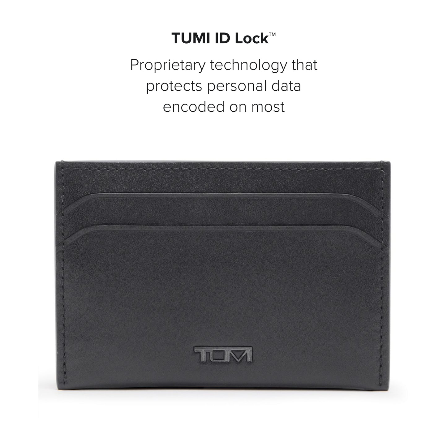 TUMI Nassau Money Clip Card Case - Black Smooth