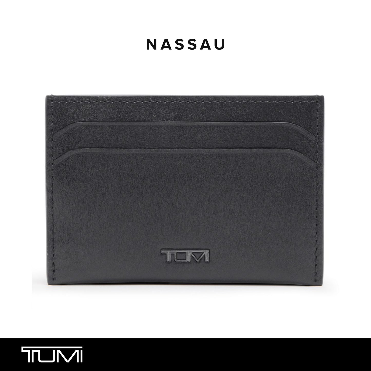 TUMI Nassau Money Clip Card Case - Black Smooth