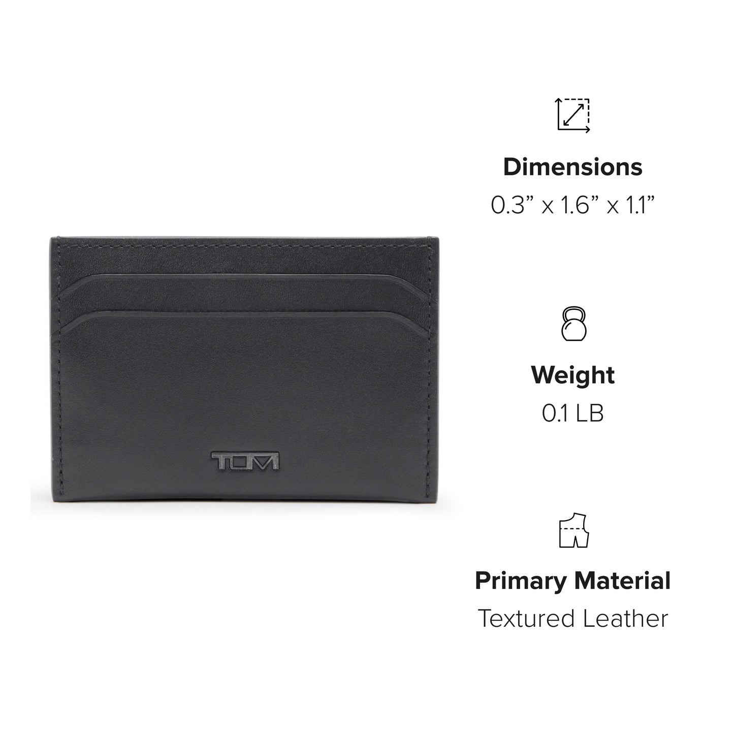 TUMI Nassau Money Clip Card Case - Black Smooth