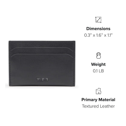 TUMI Nassau Money Clip Card Case - Black Smooth