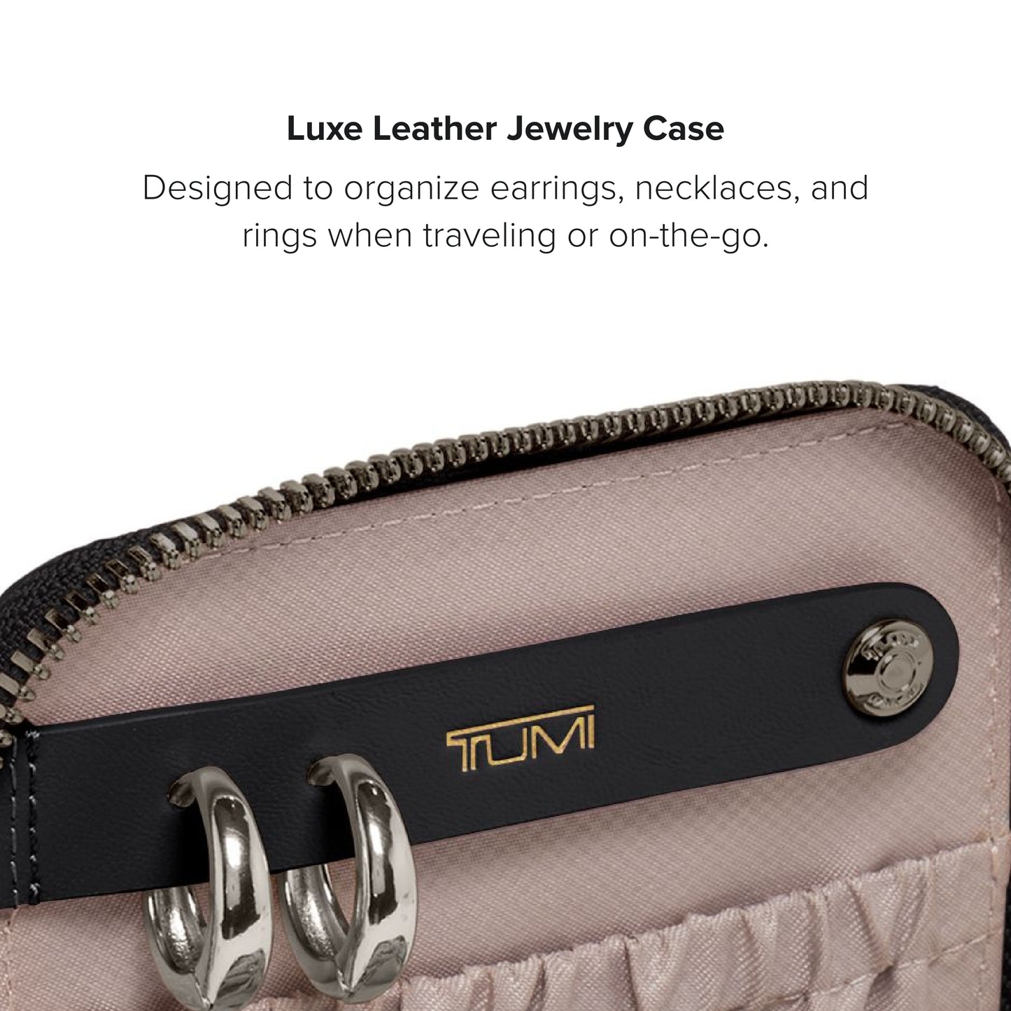 TUMI - Belden Jewelry Case - Women's Premium Leather Travel Accessories Organizer - For Earrings, Rings, Bracelets - Black