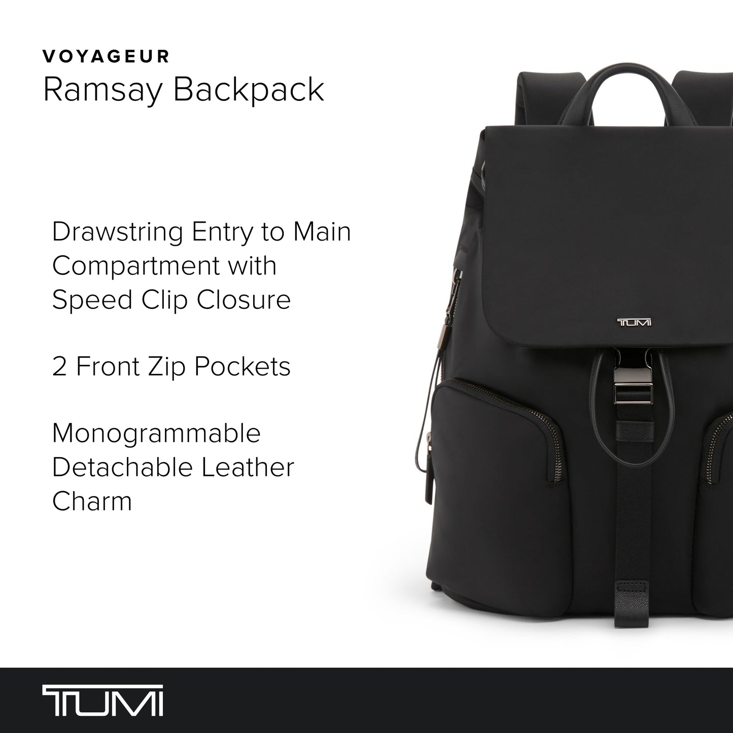 TUMI - Voyageur Ramsay Backpack - Women's Fashion Bag for Travel, Business, Work - Fits up to 14" Laptop - 15.0" X 11.8" X 6.0" - Black/Gunmetal