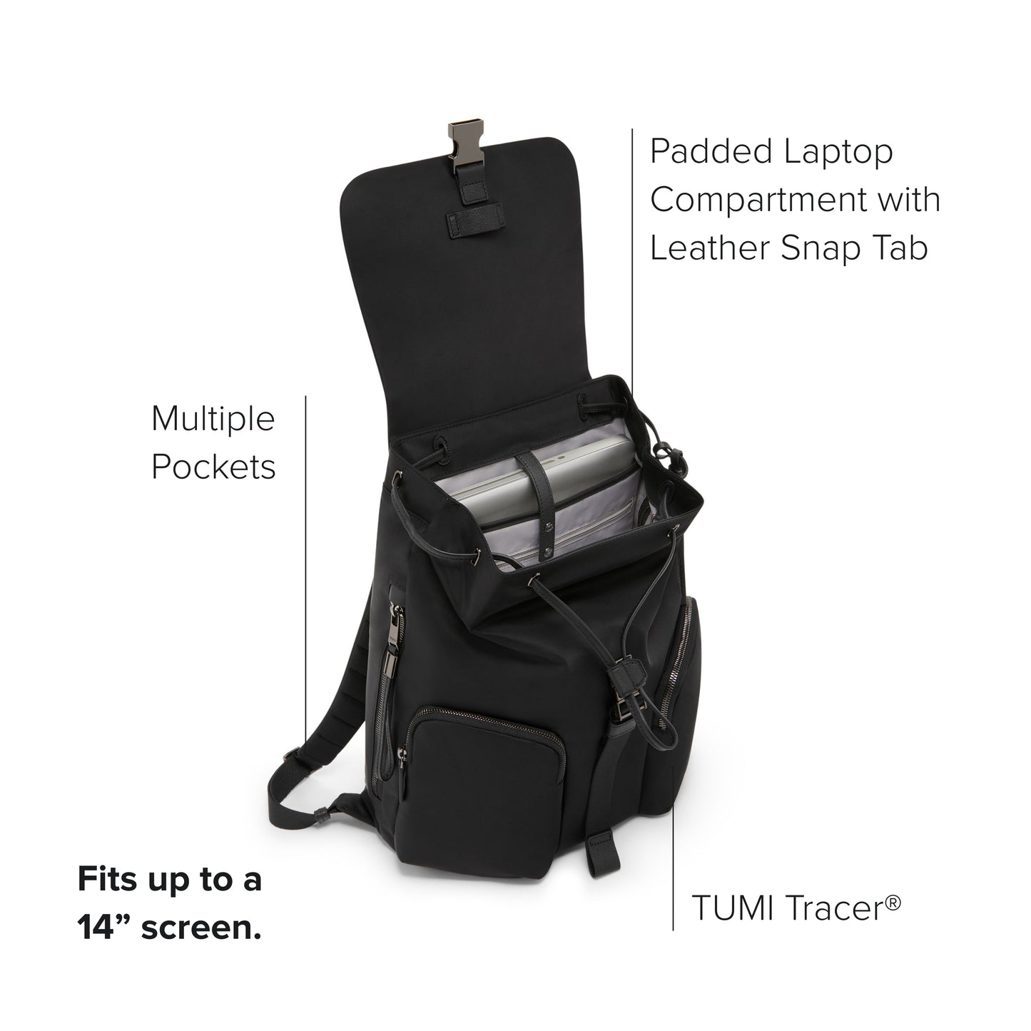 TUMI - Voyageur Ramsay Backpack - Women's Fashion Bag for Travel, Business, Work - Fits up to 14" Laptop - 15.0" X 11.8" X 6.0" - Black/Gunmetal