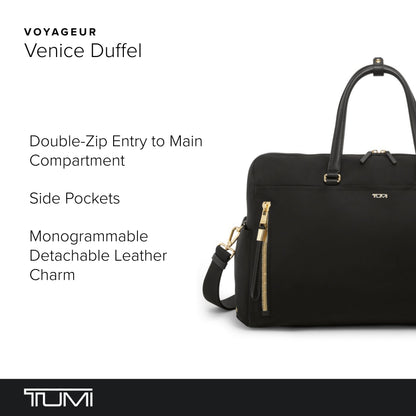 TUMI - Voyageur Venice Duffel - Aesthetic Travel Duffel Bag for Women - Multicompartment Weekender Ladies' Bag - Black/Gold