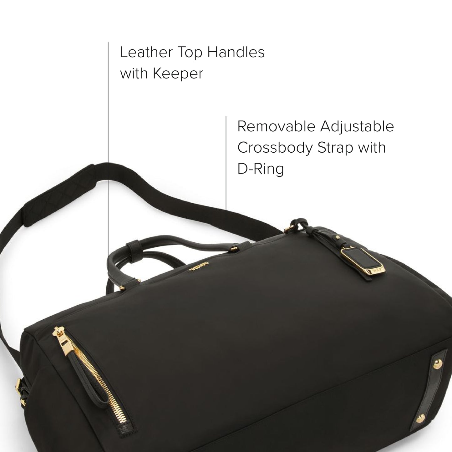 TUMI - Voyageur Venice Duffel - Aesthetic Travel Duffel Bag for Women - Multicompartment Weekender Ladies' Bag - Black/Gold