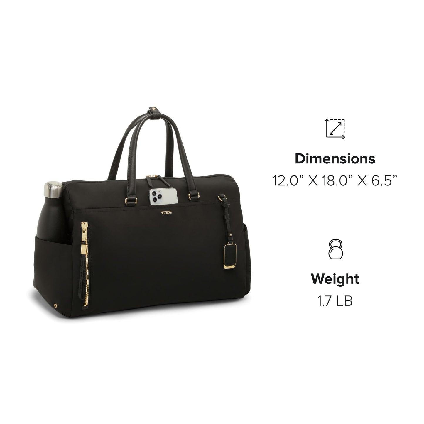 TUMI - Voyageur Venice Duffel - Aesthetic Travel Duffel Bag for Women - Multicompartment Weekender Ladies' Bag - Black/Gold