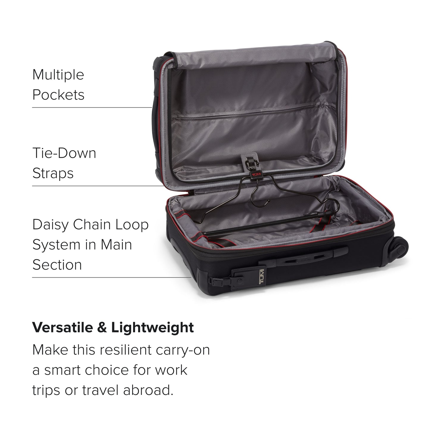 TUMI - Aerotour 4 Wheel Expandable Luggage - Men's and Women's Lightweight Business and Leisure Travel Suitcase - 21.75" Expandable Carry-On, Black