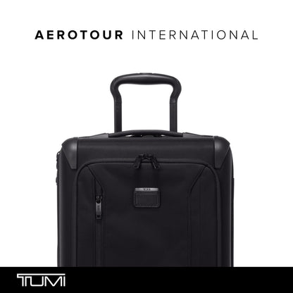 TUMI - Aerotour 4 Wheel Expandable Luggage - Men's and Women's Lightweight Business and Leisure Travel Suitcase - 21.75" Expandable Carry-On, Black