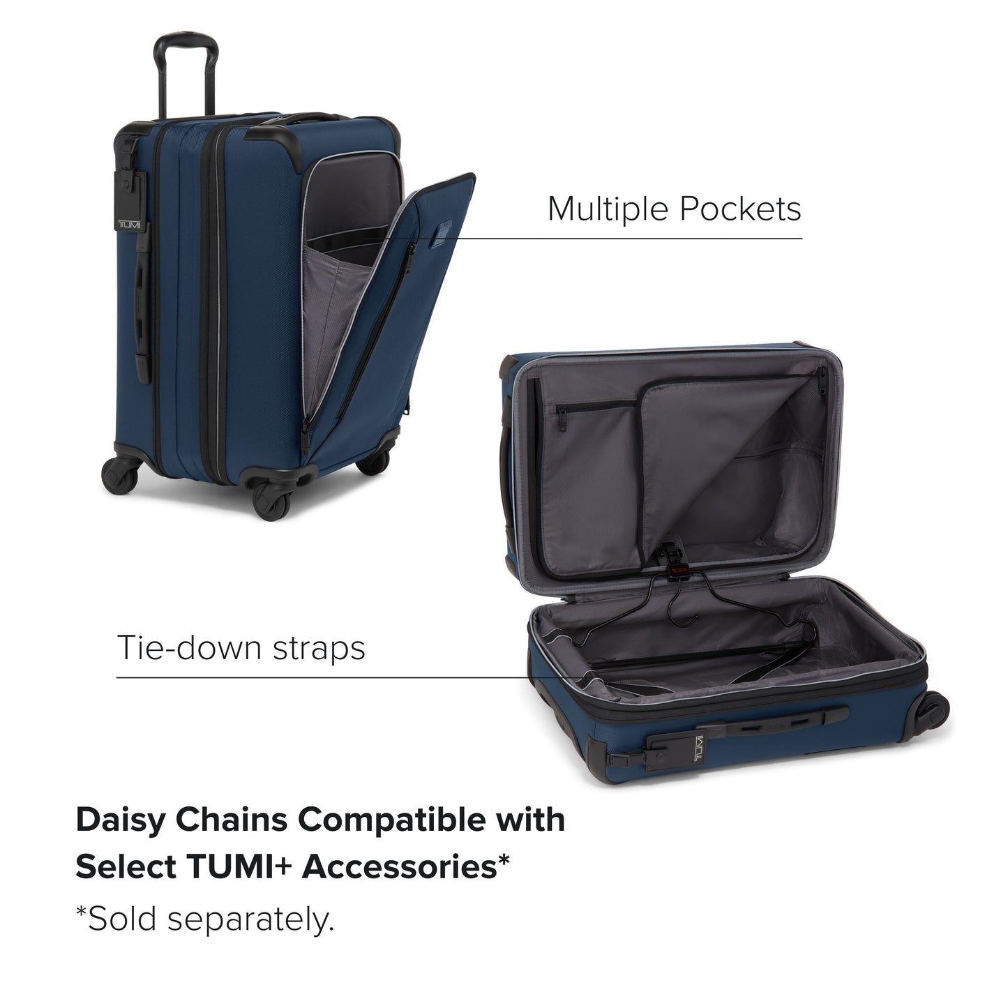 TUMI - Aerotour 4 Wheel Expandable Luggage - Men's and Women's Lightweight Business and Leisure Travel Suitcase - 21.75" Expandable Carry-On, Navy