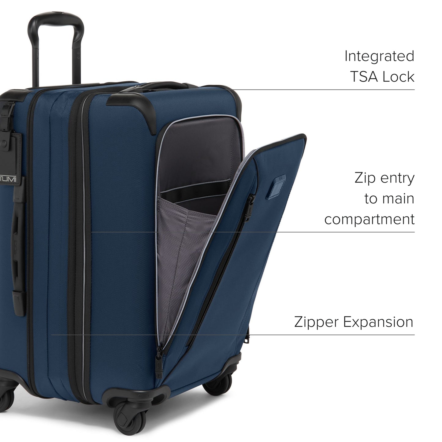 TUMI - Aerotour 4 Wheel Expandable Luggage - Men's and Women's Lightweight Business and Leisure Travel Suitcase - 21.75" Expandable Carry-On, Navy