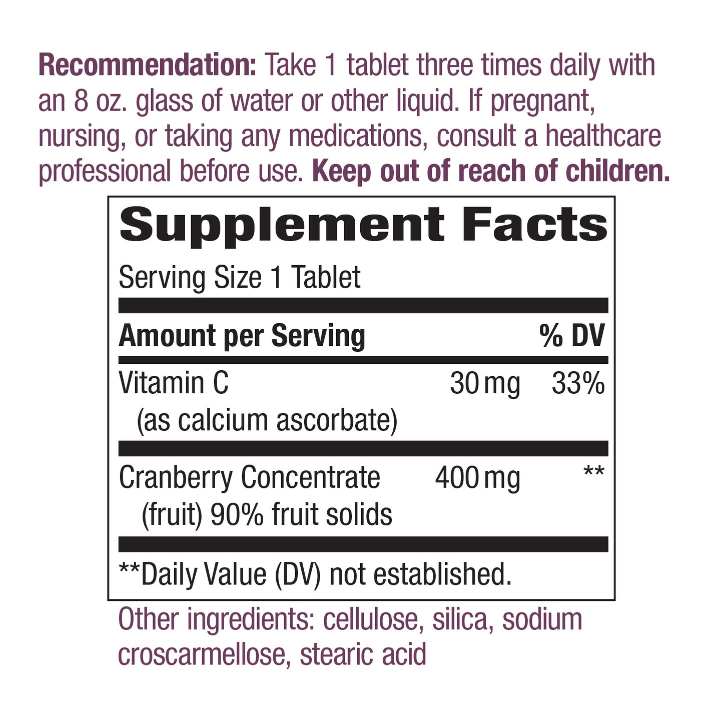 Nature's Way Premium Potency Standardized Cranberry 90% Fruit Solids, 120 Count