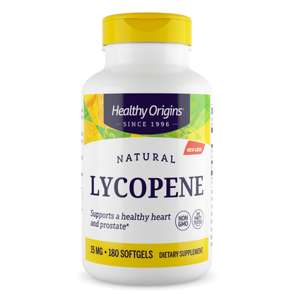 Healthy Origins Lycopene 15 mg (Natural, Non-GMO, Gluten Free, Skin Support, Prostate Support), 180 Softgels