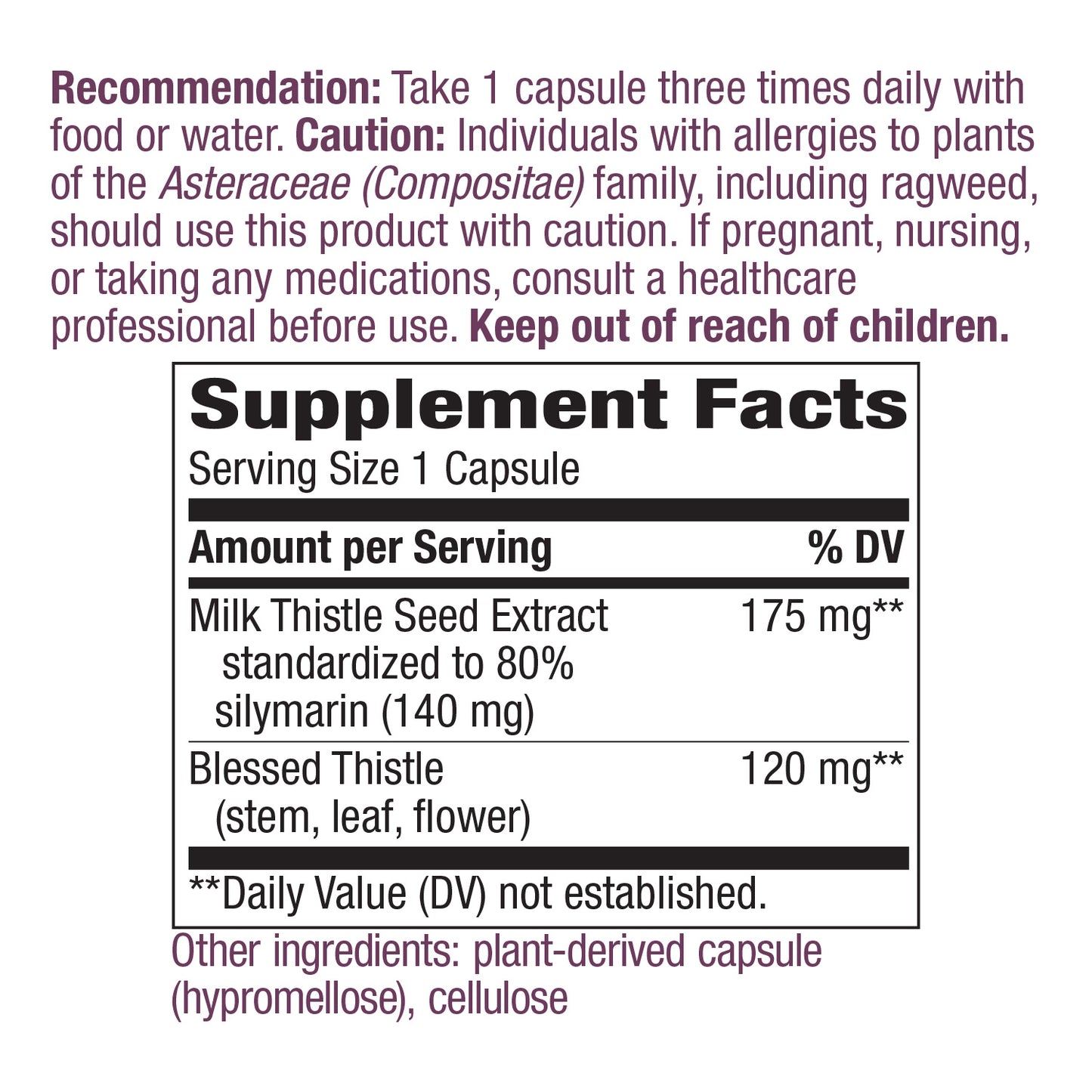 Nature's Way Standardized Milk Thistle 80% Silymarin per serving, TRU-ID Certified, Non-GMO Project Verified, Vegetarian, 120 Vegetarian Capsules, Pack of 2