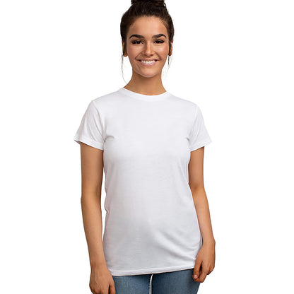 Cariloha Women's Bamboo Crew Tee - Plain, Soft Moisture Wicking T Shirt - Medium - White