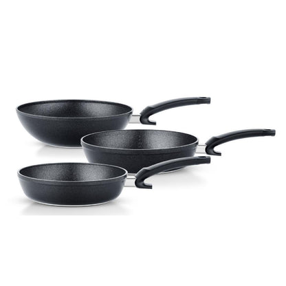 Adamant Comfort Non-Stick Fry Pan Set 3 Piece, 9.5" & 11" & Wok 11"