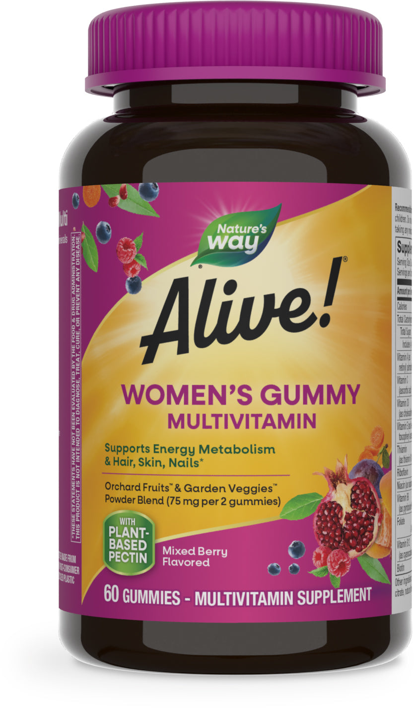 Nature‚Äôs Way Alive! Women‚Äôs Gummy Multivitamin, B-Vitamins, Mixed Berry Flavored, 60 Gummies