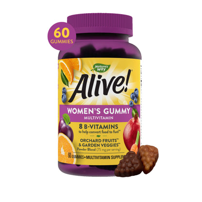 Nature‚Äôs Way Alive! Women‚Äôs Gummy Multivitamin, B-Vitamins, Mixed Berry Flavored, 60 Gummies