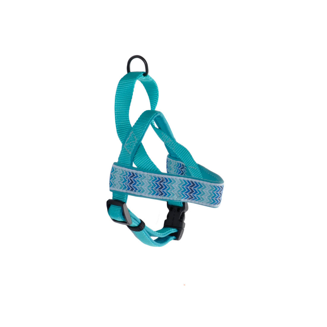 Coastal - Ribbon - Weave Harness, Teal Gradient Chevrons, 1" x 19"-23"