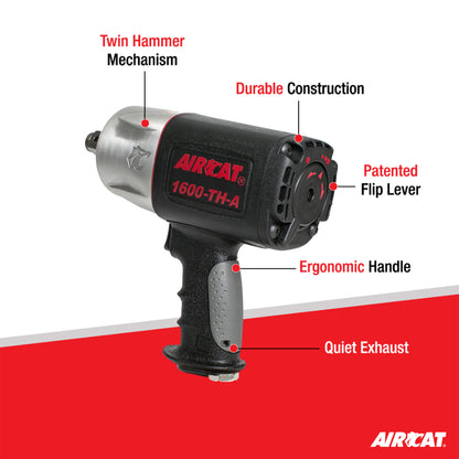 AIRCAT 1600-TH-A 3/4-Inch Composite Impact Wrench 1600 ft-lbs
