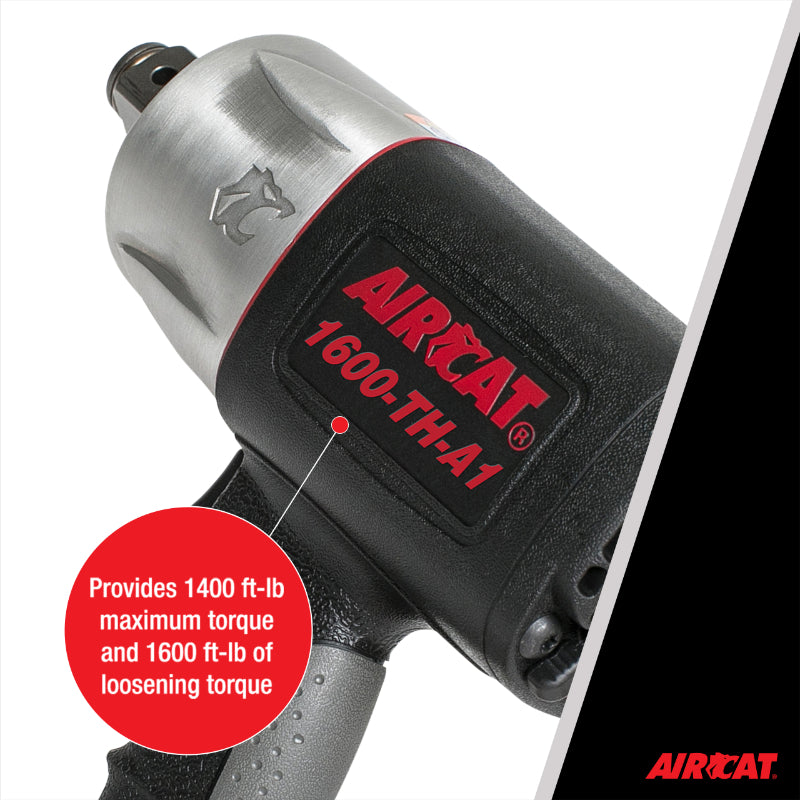 AIRCAT 1600-TH-A1: 1-Inch Composite Pistol Grip Impact Wrench 1,600 ft-lbs