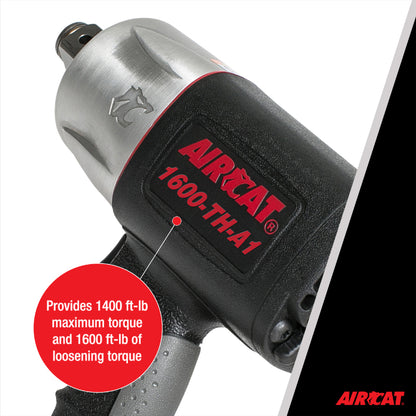 AIRCAT 1600-TH-A1: 1-Inch Composite Pistol Grip Impact Wrench 1,600 ft-lbs
