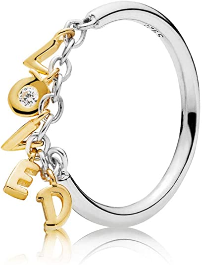 PANDORA Loved Script Silver Ring Size 4.5 167799CZ-48, With Gift Box