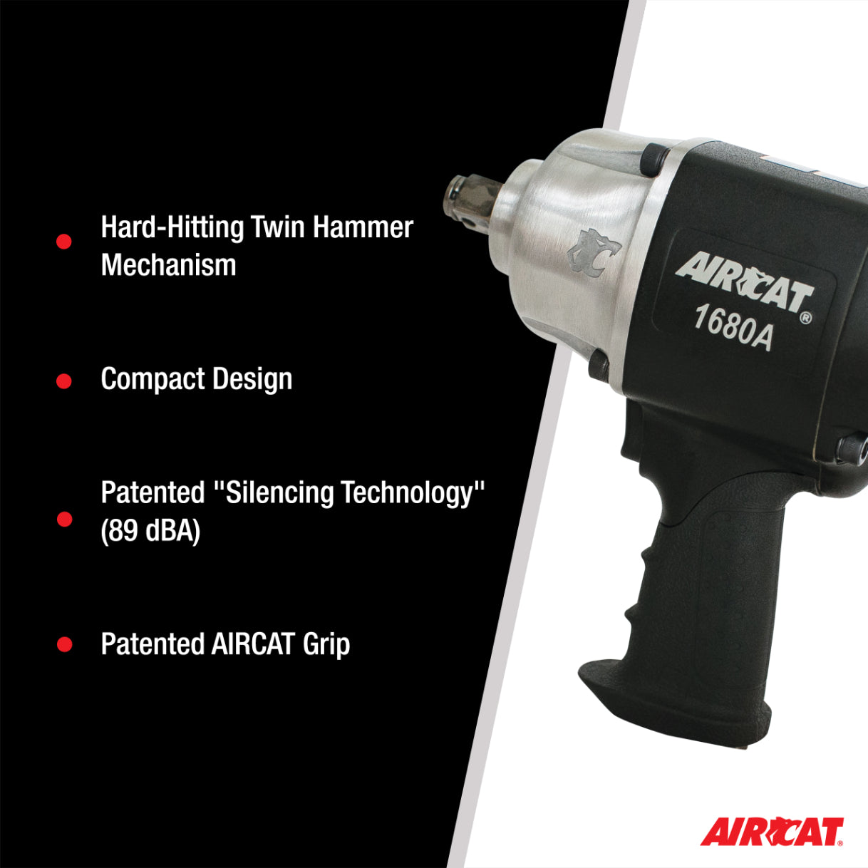 AIRCAT 1680-A 3/4-Inch Impact Wrench 1,600 ft-lbs