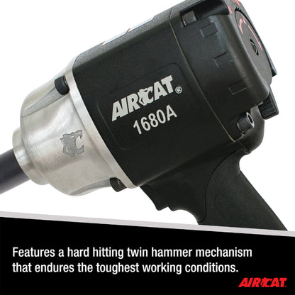 AIRCAT 1680-A-6: 3/4-Inch Impact Wrench with 6-Inch Extended Anvil 1,600 ft-lbs