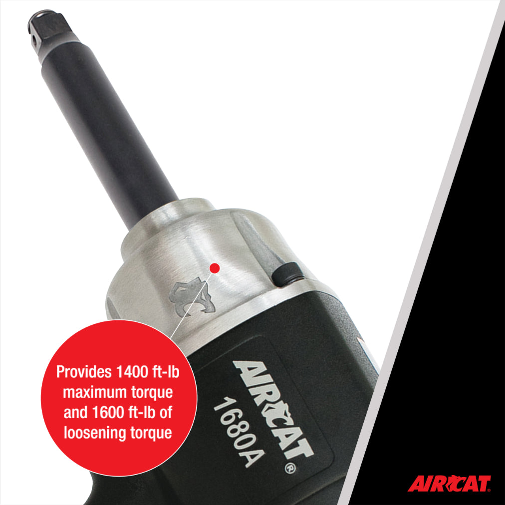 AIRCAT 1680-A-6: 3/4-Inch Impact Wrench with 6-Inch Extended Anvil 1,600 ft-lbs