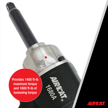 AIRCAT 1680-A-6: 3/4-Inch Impact Wrench with 6-Inch Extended Anvil 1,600 ft-lbs