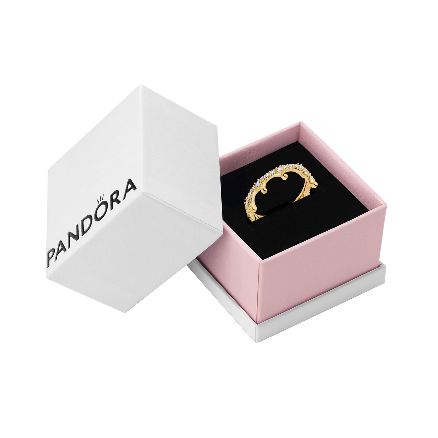 Pandora Jewelry Crown Cubic Zirconia Ring in Pandora Shine, Size 9, With Gift Box