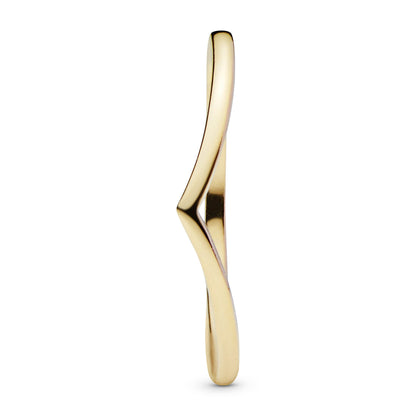 Pandora Jewelry Polished Sparkling Wishbone Pandora Shine Ring, Size 9, With Gift Box