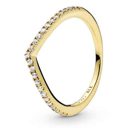 PANDORA Jewelry Sparkling Wishbone Cubic Zirconia Ring in Shine, Size 8.5, With Gift Box